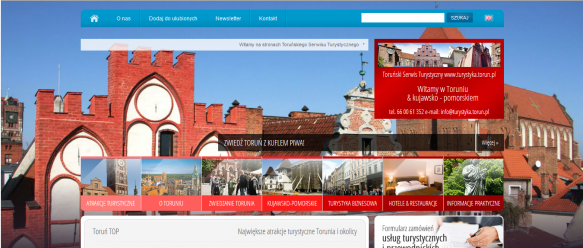 Strony www Toruń - strona główna serwisu turystycznego
